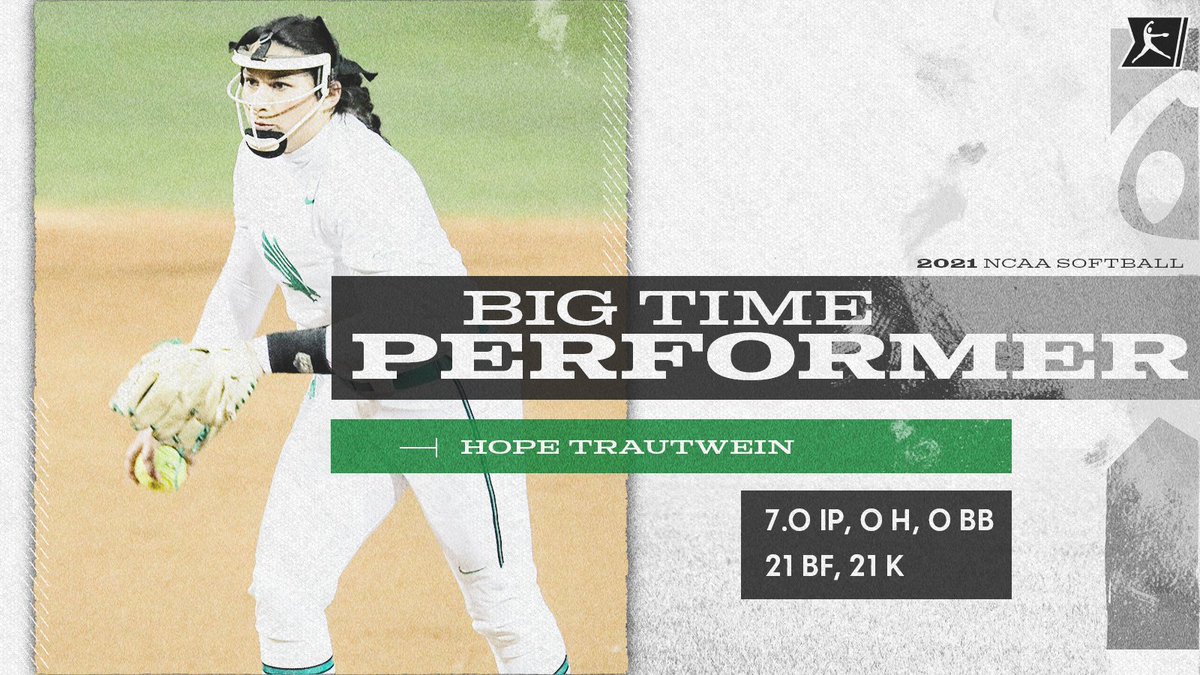 Hope makes history!

<a href="/hopetraut/">Hope Trautwein-Valdespino</a> struck out all 21 batters she faced to record the first perfect game in program history for <a href="/MeanGreenSB/">UNT Softball</a> in a 3-0 win over Arkansas-Pine Bluff on Sunday.

#NCAASoftball