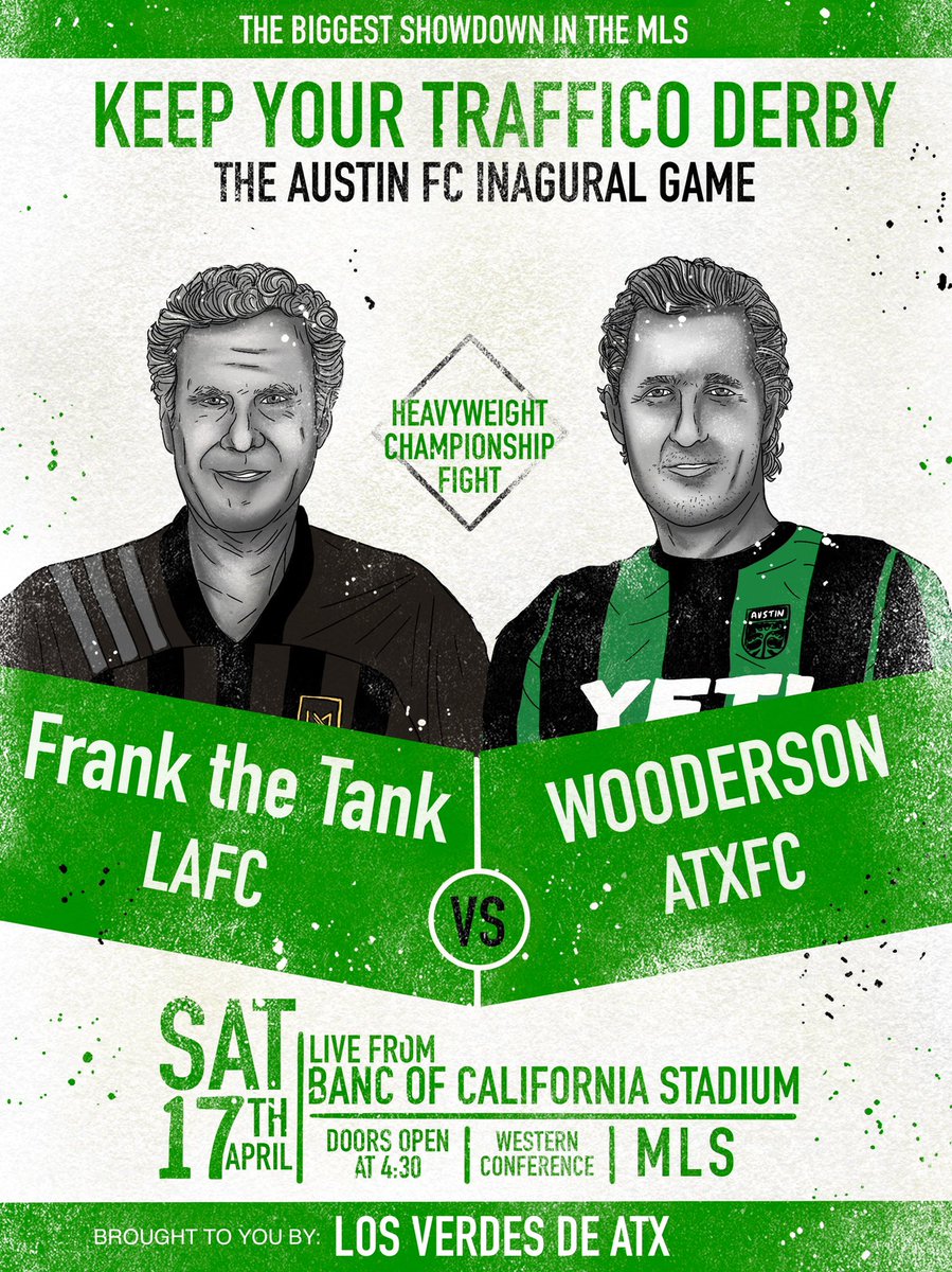 Fight week came at us fast, and it’s finally here y’all. 

#AustinFC vs #LAFC 

Saturday @ 5:00 #VERDE

🎨@Organized_K