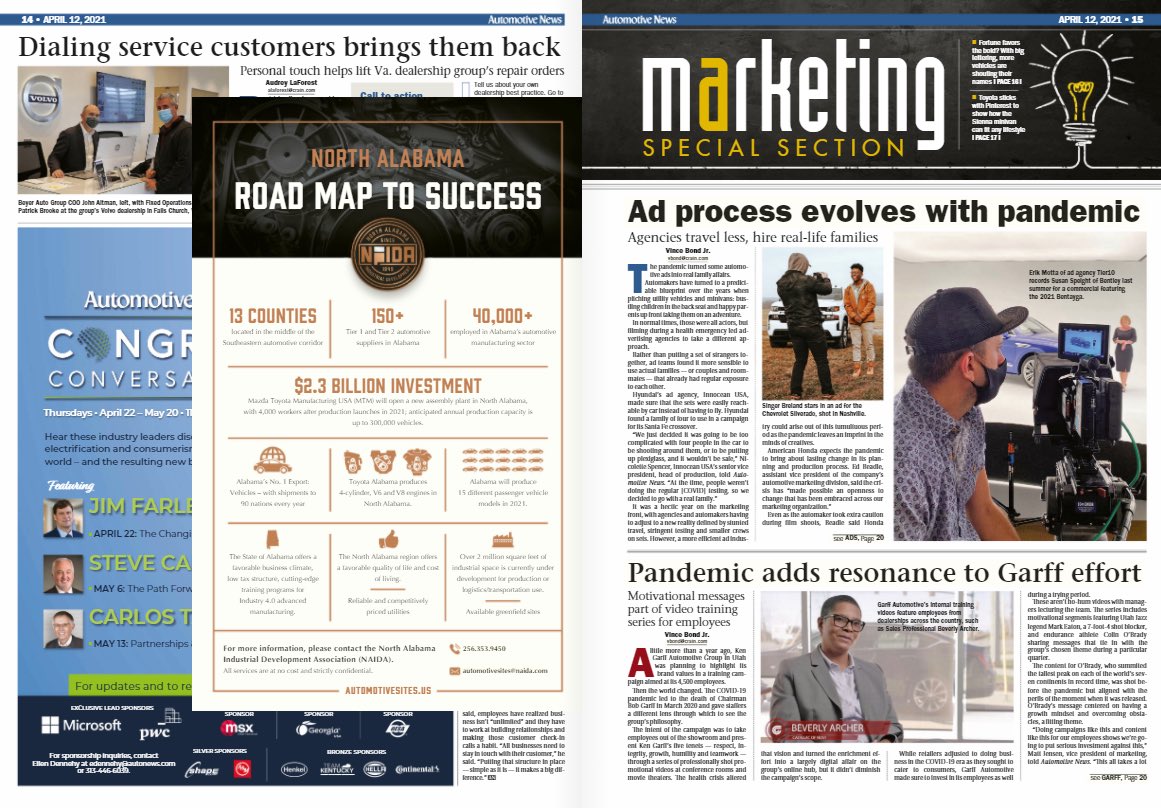 It’s good to see our North Alabama ad insert in today’s issue of Automotive News! More to come later in the year.
