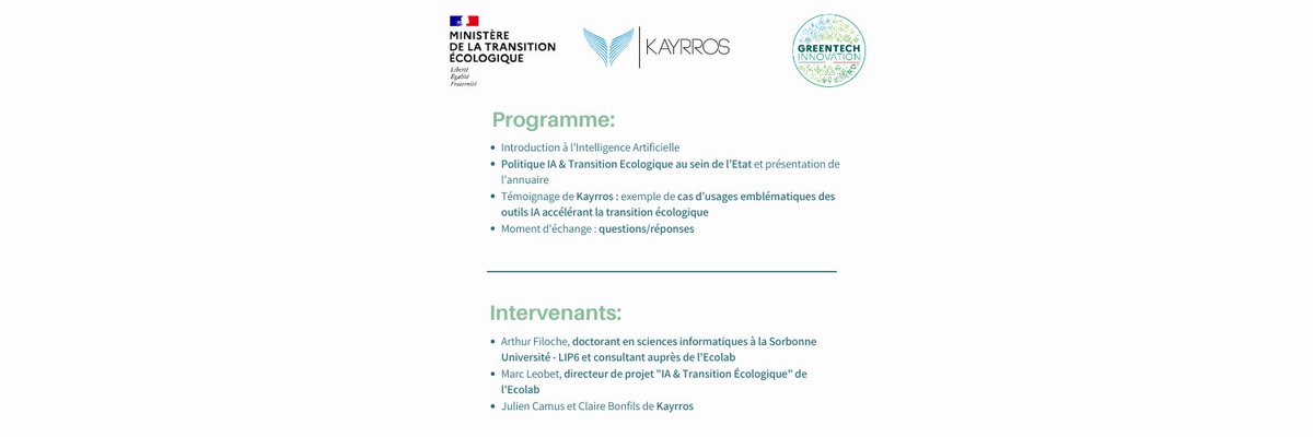 ⌛️J-1 avant le webinaire "IA &amp; transition écologique" en présence de <a href="/Kayrros/">Kayrros</a> !

Plus que quelques places sont disponibles ! 

Inscrivez-vous vite👉 cutt.ly/IxHml21