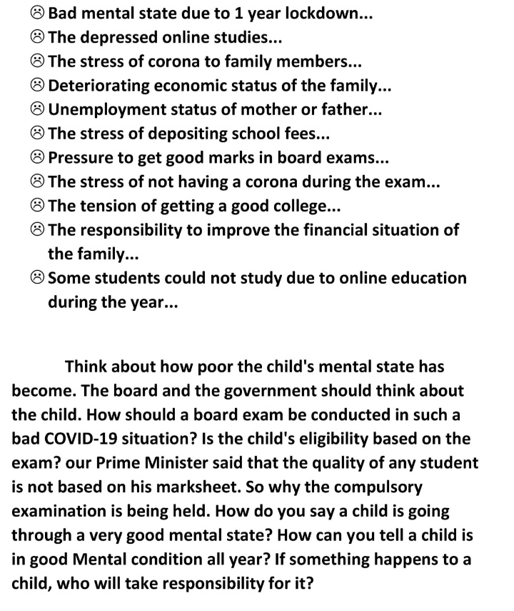 Who will take the responsibility?
Please consider.🙏🏻🙏🏻🙏🏻
#CancelBoardsForSafety
#cancelboardexams21