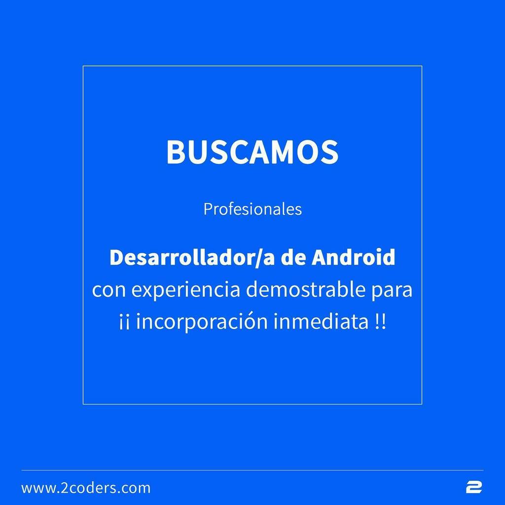 2coders's tweet image. En #2Coders estamos creciendo!! Necesitamos varias incorporaciones inmediatas para profesionales en desarrollo con un perfil especializado en Android📱Si buscas trabajo ¡Esta es tu oportunidad! No la dejes escapar. Contáctanos en 👉 info@2coders.com
.
… instagr.am/p/CNj6npplTUI/