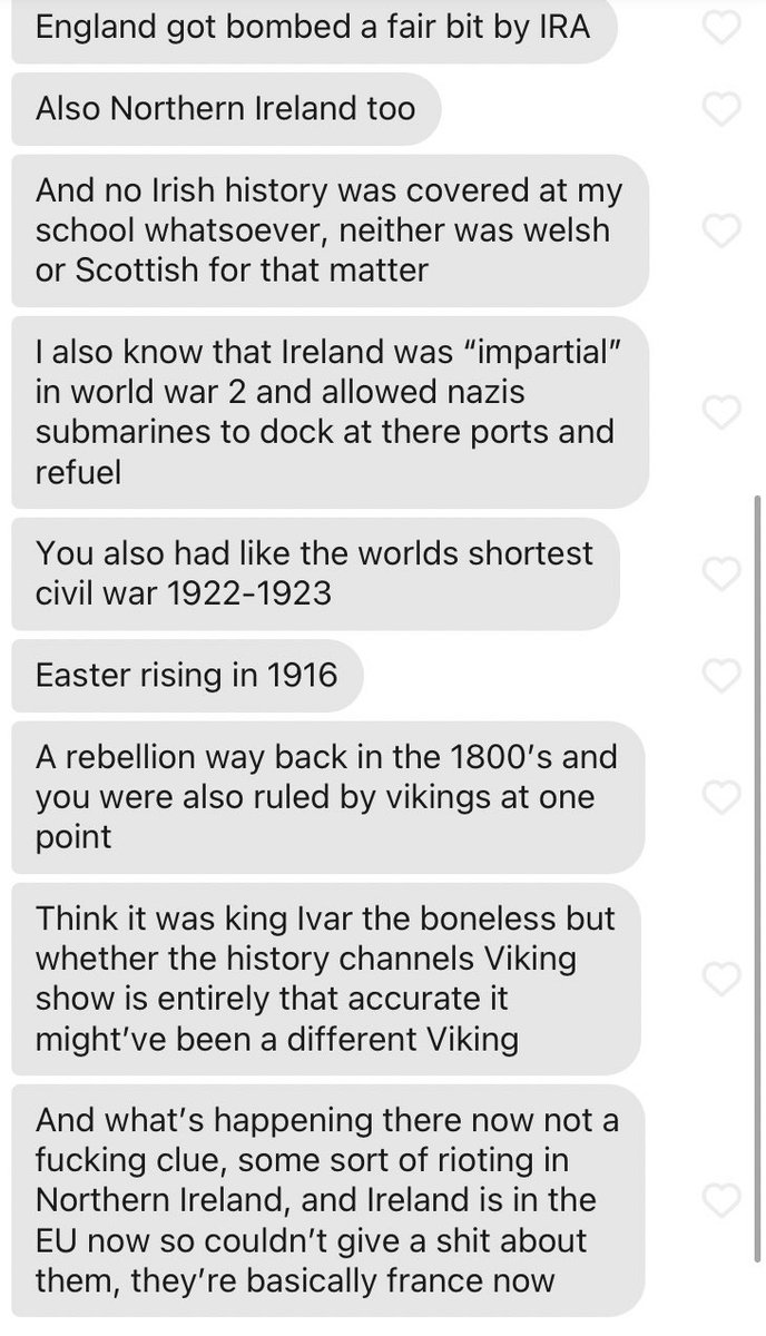 Richard sent in multiple texts so is already exhibiting chaos, and also what he says, although along the right lines, is still chaotic Still only mentions IRA, and Ireland is only in the EU *now* so that was news to me, the nearly 50 years in the EU meant nothing I guess