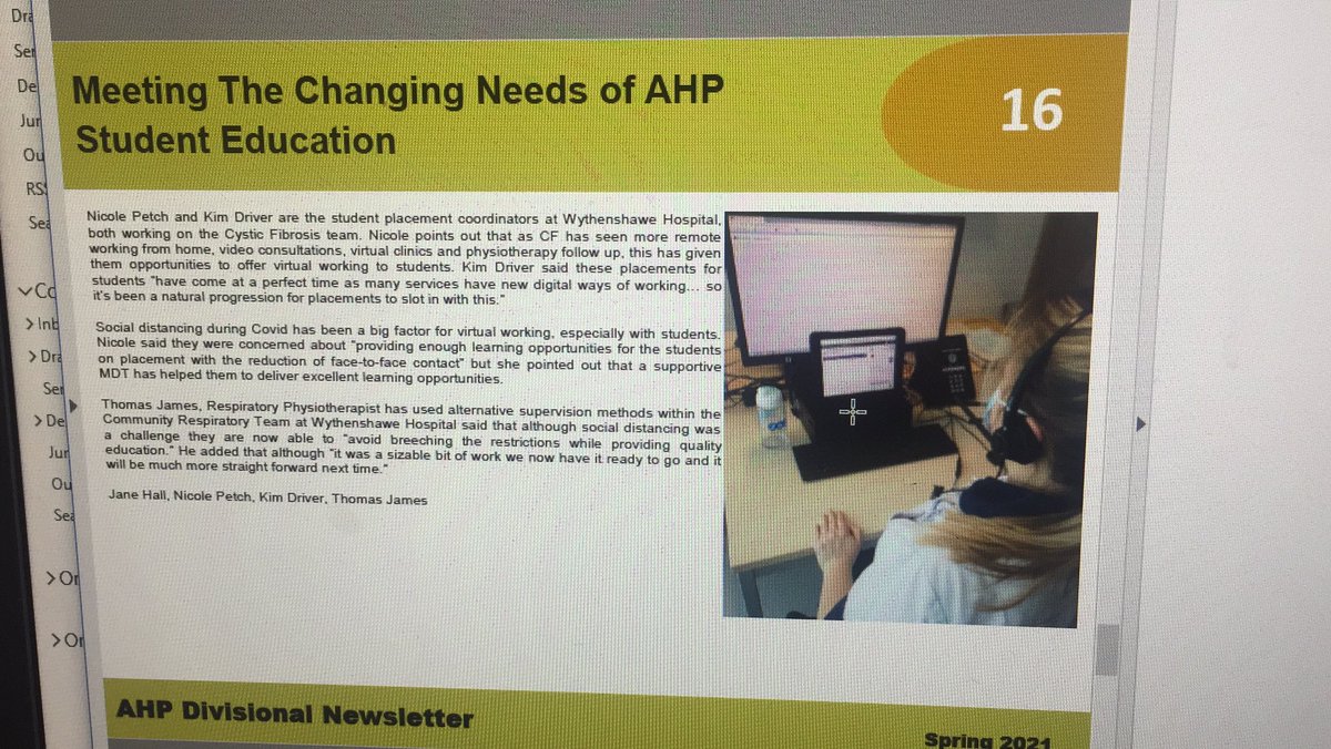RespPhysioJane's tweet photo. Check out the @AHP@MFT newsletter with examples of how student placements are being done differently #TECS#Synergy Thank you @petchphysio @CRT_mft @k_driver https://t.co/MxeU6rBrbP