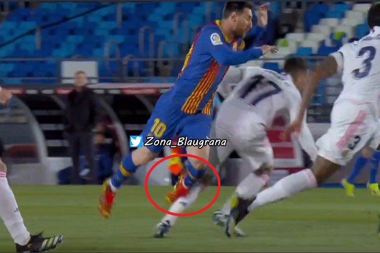 1- Foul on Messi not counted which resulted with a counter attack goal for Real Madrid to make it 1-0.