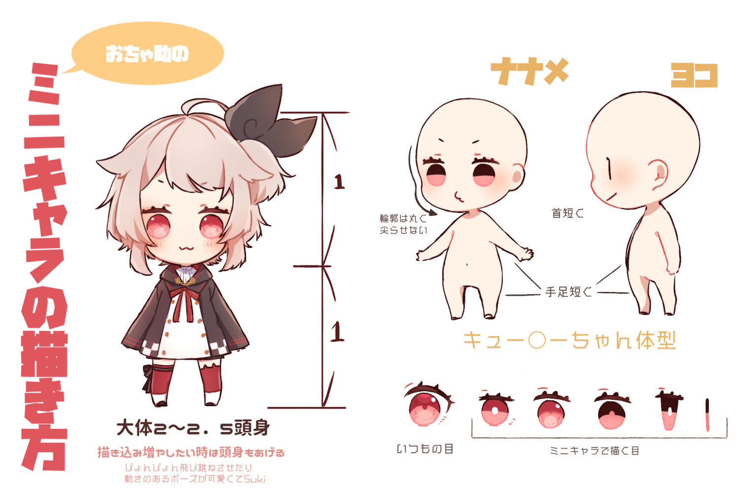おちゃ助 ミニキャラの描き方 もどき おちゃ助 ミニキャラの描き方 もどき