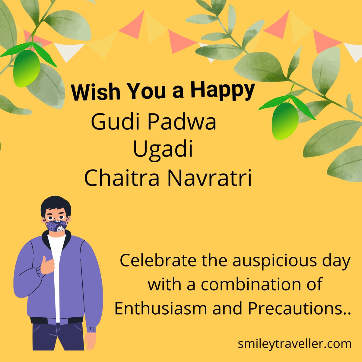 Wish you all a Very #happy #Ugadi #GudiPadwa #navratri 
Amazing way to start the Spring season 
#festivalsofindia #smileytraveller #staysafe 
#India