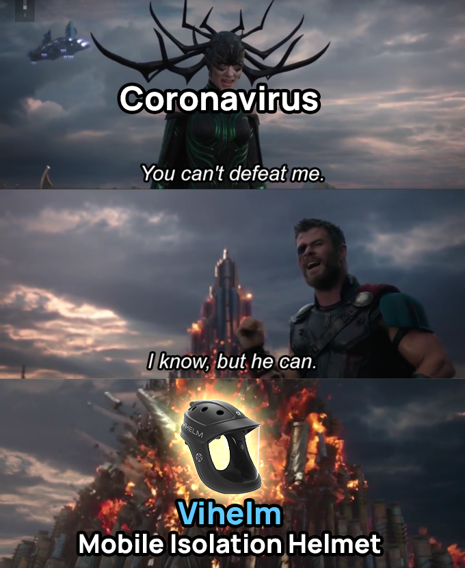 vihelmvn's tweet photo. Looking for the new hero to go against the coronavirus? Mobile Isolation Helmet will help us all
Visit us at: https://t.co/Jw84tZmBQW to get your own hero
#meme #tech #Vihelm #COVID19 https://t.co/bBtD2whnG8