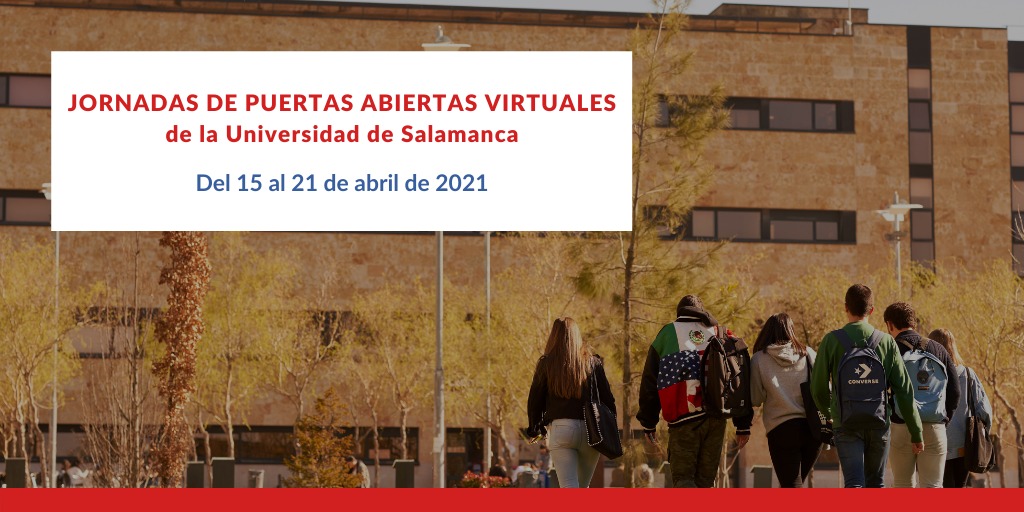 Universidad de Salamanca (@usal) on Twitter photo Conoce de cerca nuestra universidad en las Jornadas Virtuales de Puertas Abiertas de la Universidad de Salamanca. Del 15 al 21 de abril.
Más información a través de <a href="/SpioUsal/">Servicio Orientación</a> 👉puertasabiertas.usal.es Conoce de cerca nuestra universidad en las Jornadas Virtuales de Puertas Abiertas de la Universidad de Salamanca. Del 15 al 21 de abril.
Más información a través de <a href="/SpioUsal/">Servicio Orientación</a> 👉puertasabiertas.usal.es