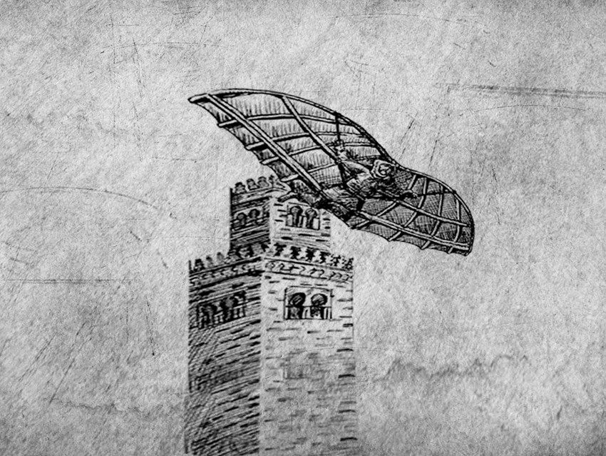 Abbas ibn Firnas, the first man to attempt flight, centuries before Wright Brother’s first flight and Da Vinci’s drawing of a flying machine. He introduced the technique of producing glass and made first corrective lenses (proper spectacles). (1/2)