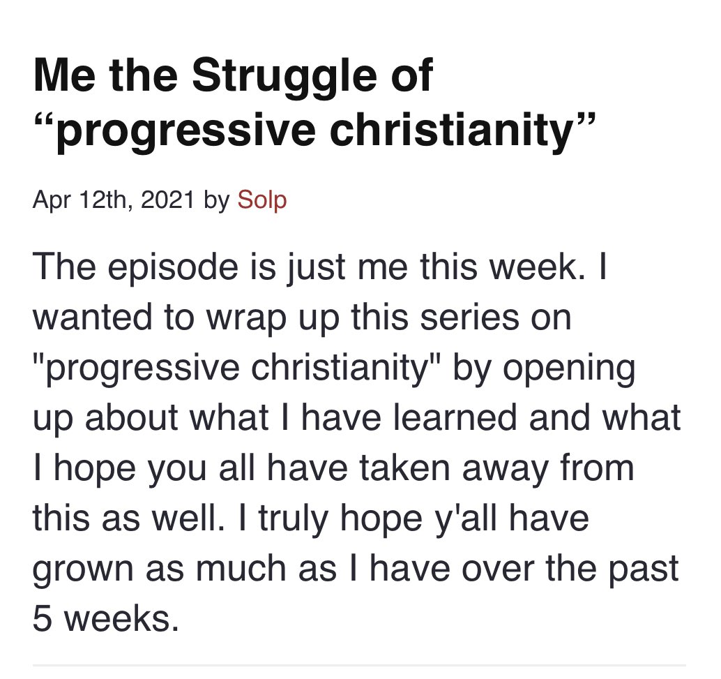 solppodcast's tweet photo. https://t.co/1l6MeHyXT8
Last episode of the “progressive christianity” series. It’s just me this week talking about how this series affected me.
#struggleoutloudpodcast #struggle #podcast #ProgressiveLies #progressivechristianity #justme https://t.co/ru29uOUF0S