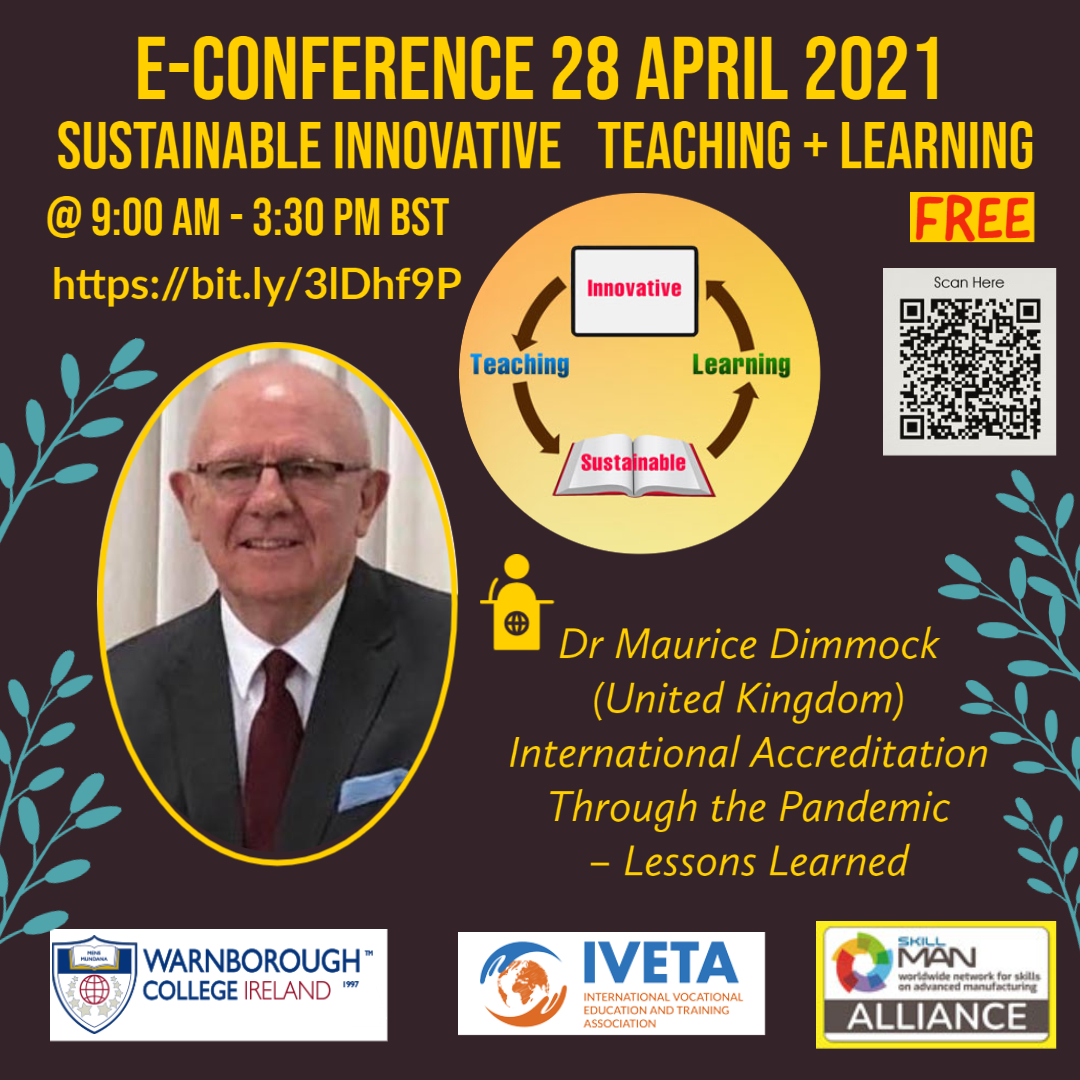 Warnborough's tweet photo. πJOIN US & REGISTER (free) NOW!
#WarnboroughCollege together with #IVETAEurope and the #SkillNetAlliance are running our first e-Conference for 2021 on April 28. Take a look at some of our #speakers through this link: https://t.co/NYcP1X3pQe
#education #accreditation #elearning https://t.co/H7MQfvphcb
