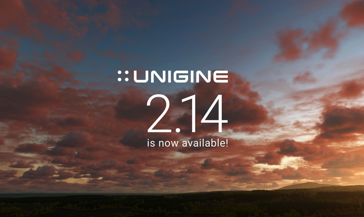 UNIGINE Engine 2.14 is now available:
- Full set of cloud types (w/ Cumulonimbus)
- Integration of .NET Core 5 (C# 9)
- New landscape generator
- Water system upgrade
- Planar reflection probes
- Light Meter tool
- Asset packages

#unigine Full details: developer.unigine.com/en/devlog/2021…