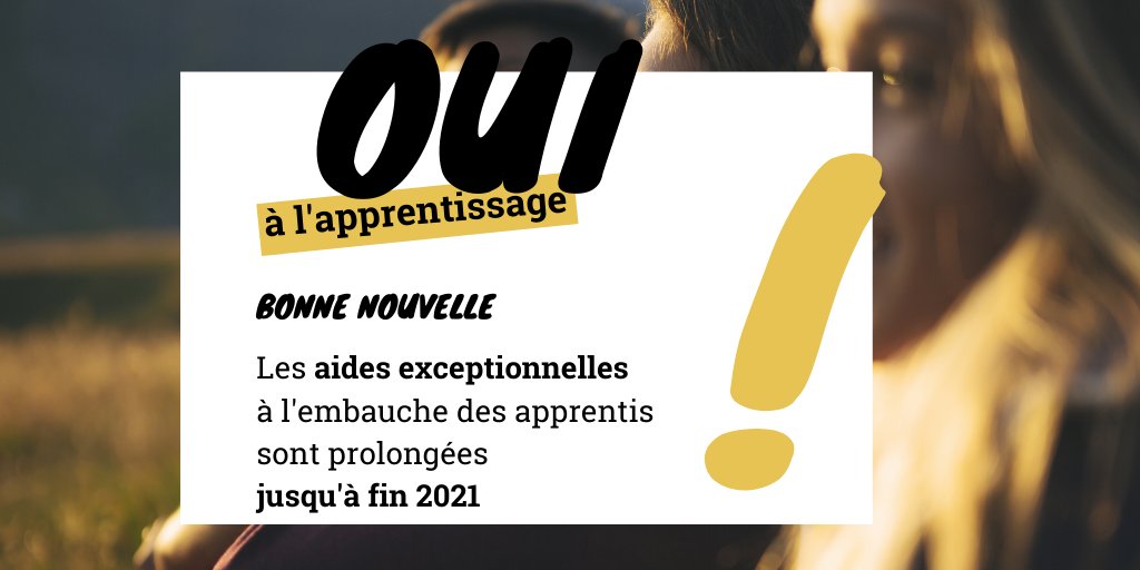[RECRUTEMENT APPRENTISSAGE] Vous êtes employeur ? c'est le moment de recruter un(e) apprenti(e)! Les aides exceptionnelles à l'embauche sont prolongées jusqu'à fin décembre 2021. Soit 5000 € pour les mineurs et 8000 € pour les majeurs. Contactez-nous sur formation-alternance-vendee.com/nous-contacter/