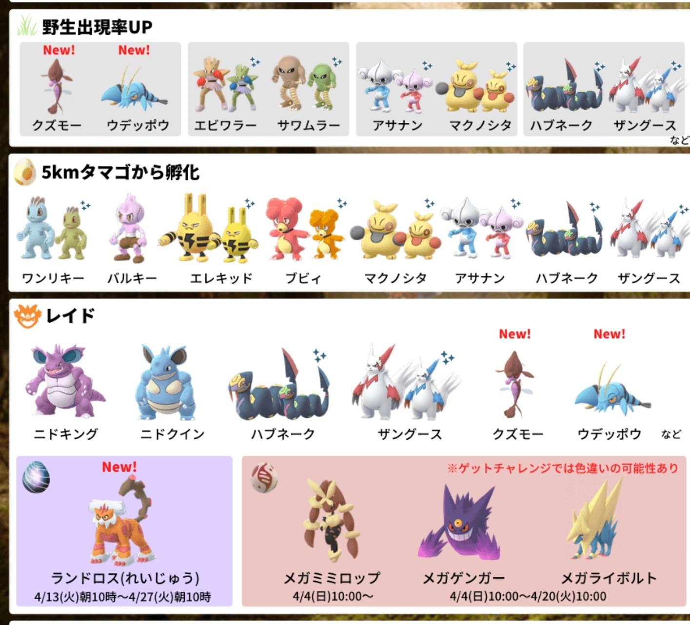 やぶおか オリックス26年ぶり日本一 Aminem Poke あみねむさん こんばんは 明日から新しいイベントが開始されます そして新ポケモンも クズモーとウデッポウが実装されます それと何気に大事な事があります 地域限定のハブネーク 色違いあり