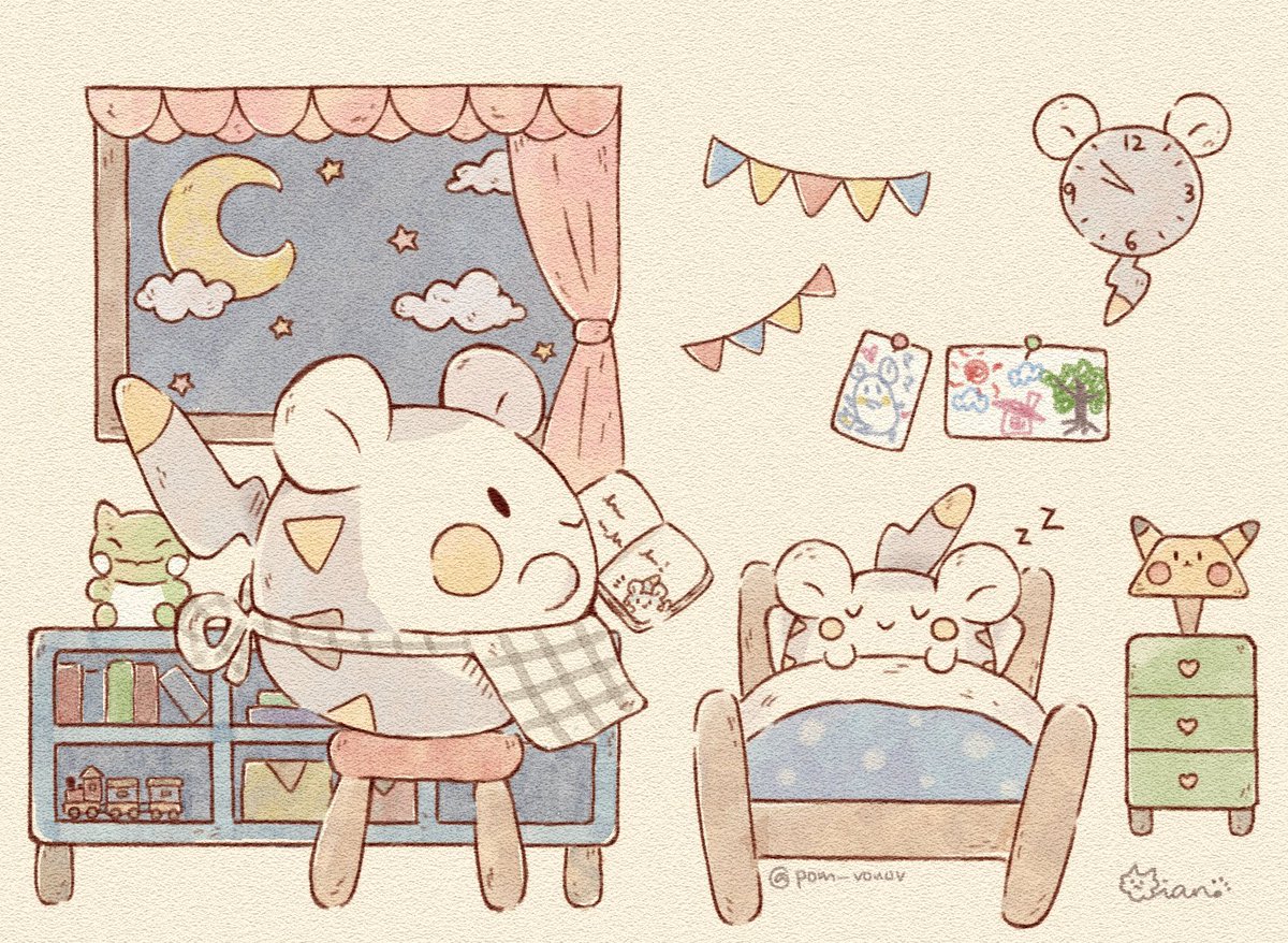 黄菜子 きのこどこのこ島 على تويتر こんばんはー バトン受け取って下さりありがとうございます ポケモン絵も可愛いですがどう森絵 もめっちゃ可愛いです