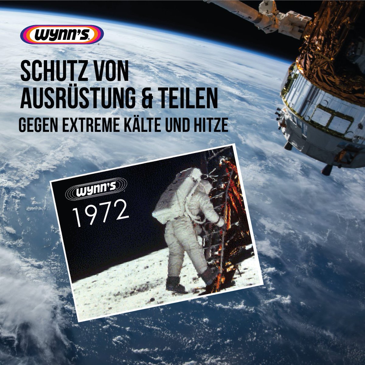 Wynns_DE's tweet photo. Heute ist der #InternationalDayofHumanSpaceFlight  Schon gewusst? 1972 verwendete die NASA Wynn’s-Produkte während Mondmissionen, um essenzielle Ausrüstung, Geräte und Teile vor Hitze und Kälte zu schützen. #schutz #additive #spezialist https://t.co/k2yjqNfLLM