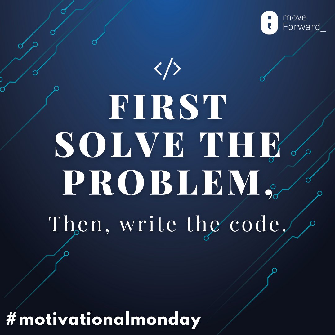 moveForward_100's tweet image. Monday Motivation🔥
Bang on your coding skills by joining moveForward today! 🖥️
#codingnews #coding #programmer #developer #code #coder #monday #mondaymotivation #codinglife #technology #java #tech #software #development #codingforkids #motivationalmonday #moveforward100