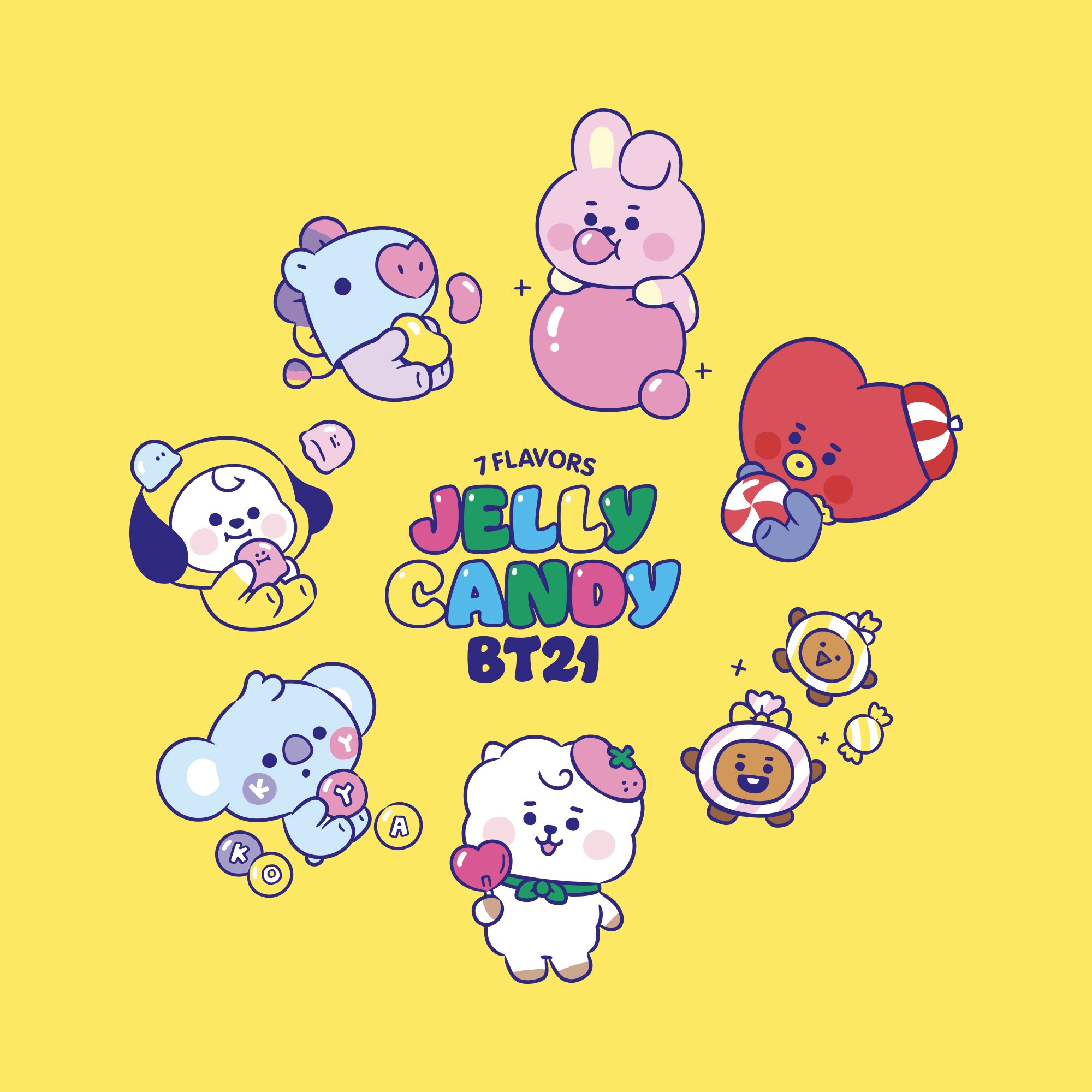Bts Ari Btsのlineスタンプ Bt21 Jelly Candy がリリース決定 リリース日 4月13日 バンタンの可愛いキャラクター Bt21 から新しいlineスタンプがリリースされます アメやデザートなどの食べ物がモチーフとなっているようです 詳細はこちら