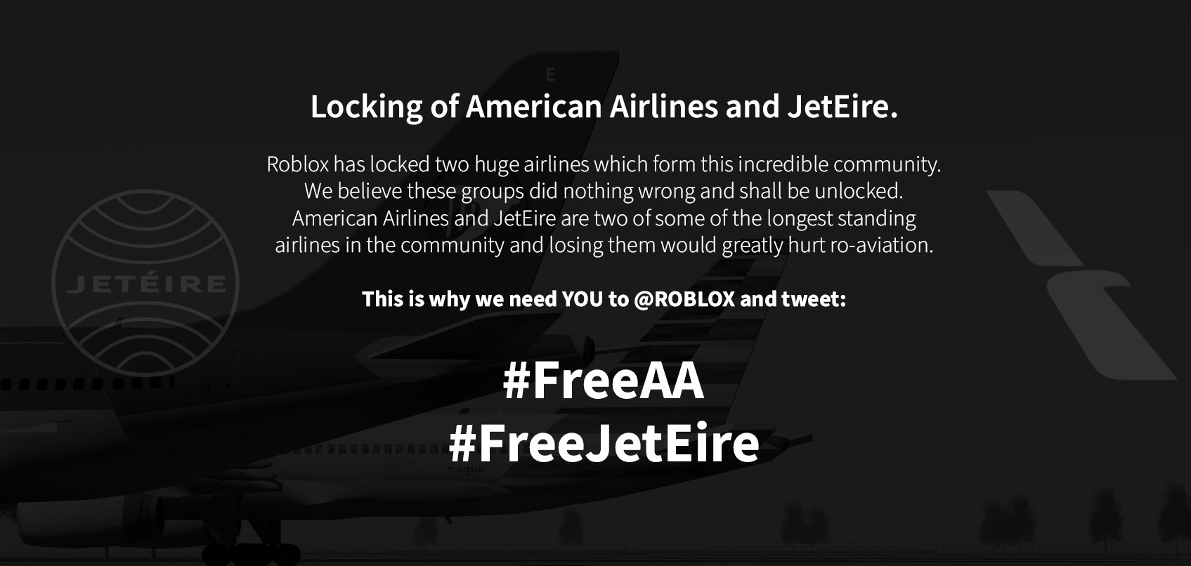 Aqua Airways On Twitter We Need You To Help Us Take Action Roblox Has Locked The Groups Of Rblxaa And Rbx Jeteire These Are Two Of Huge Airlines That Make Up This Community - twitter roblox why are group names locked Aqua Airways On Twitter We Need You To Help Us Take Action Roblox Has Locked The Groups Of Rblxaa And Rbx Jeteire These Are Two Of Huge Airlines That Make Up This Community - roblox why are group names locked