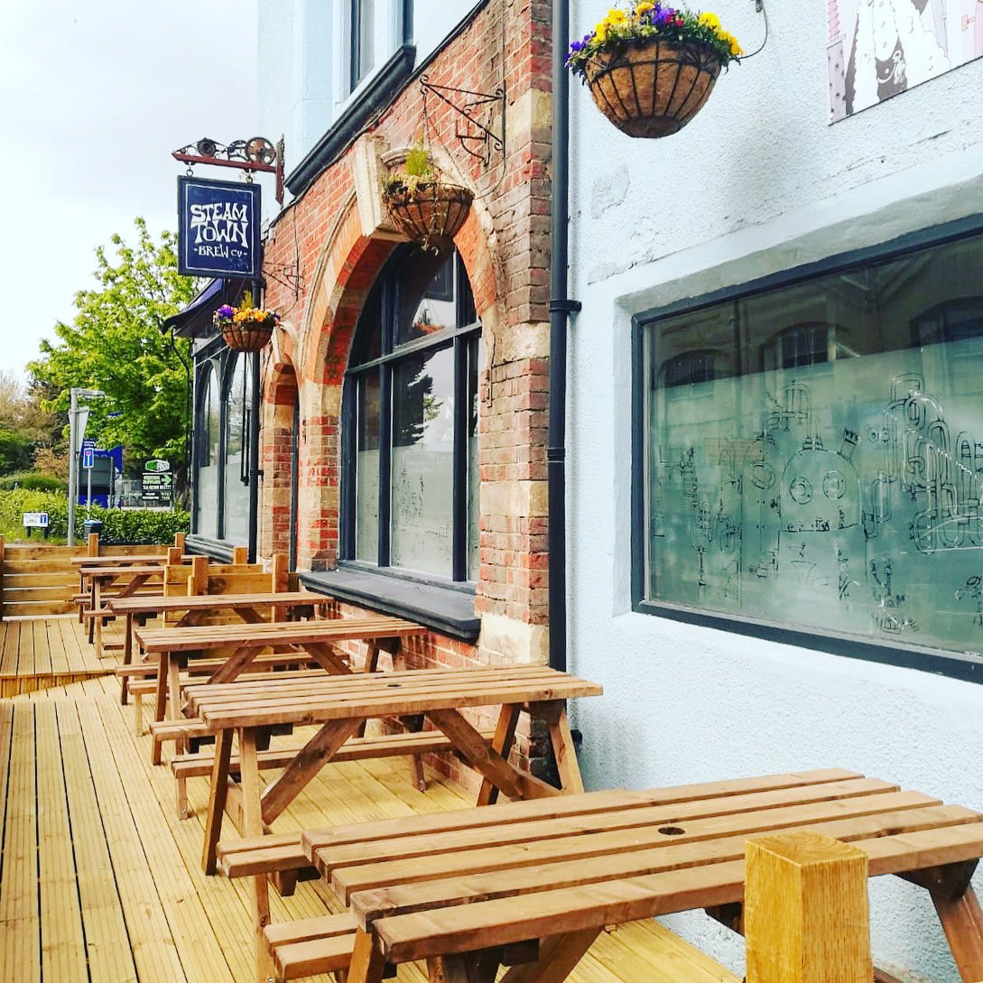 We’re so excited to start welcoming you to the tap deck today. 

There’s no hot tub unfortunately but we still think you’ll have a lovely time! 

Book an outside table for later in the week at steamtown.co.uk.