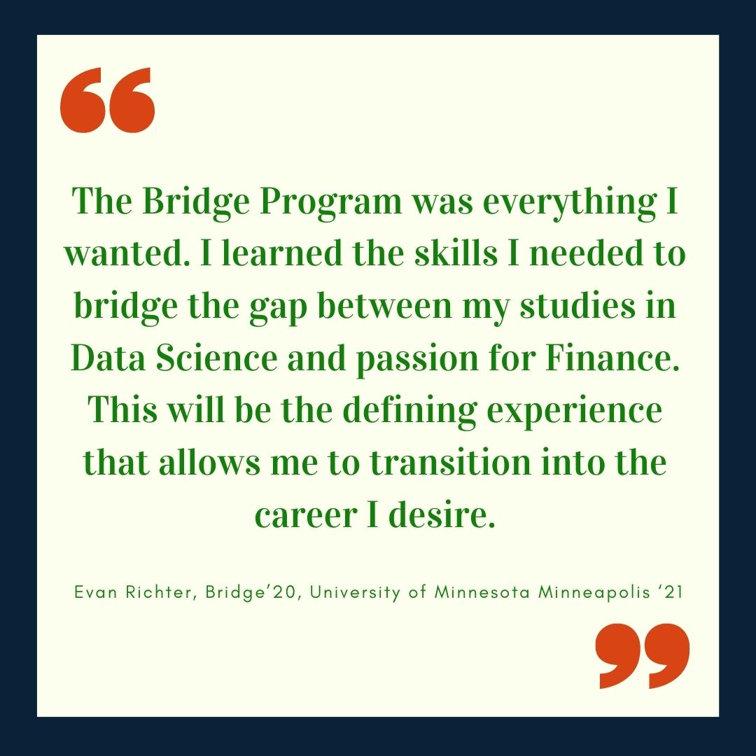 Are you ready to Bridge Your Future? Apply to the summer virtual program by April 15. bridge.tuck.dartmouth.edu