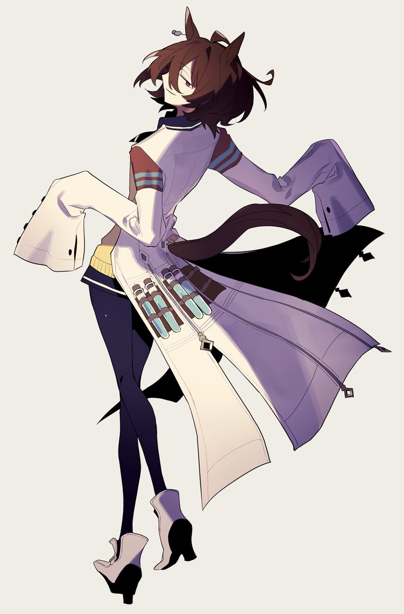 手描きイラスト ラフ付き アグネスタキオン ウマ娘 クリスマス