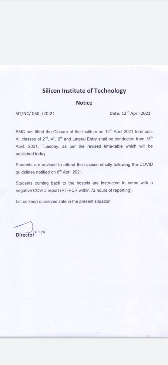 latanvine's tweet photo. What is this @bmcbbsr? Even after knowing the number of positive cases inside the institution!

@otvnews @Naveen_Odisha 
Physical classes more important than life 🤷🏻‍♀️ https://t.co/Sw6sFqOVl6