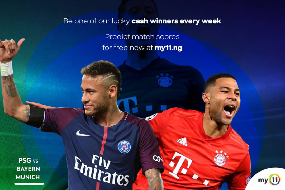 My11 Predicts:
PSG (3) - Bayern Munich (1)
Do you agree with us?
Hurry, make your prediction at https://t.co/mOcsa1wcTl
Up to 66k naira to be won each week.
#My11 #naija #bayern #psg #uefaqualifiers #sportnews #championsleague #footballnews #skysport #supersport https://t.co/PcU0LKkeLd