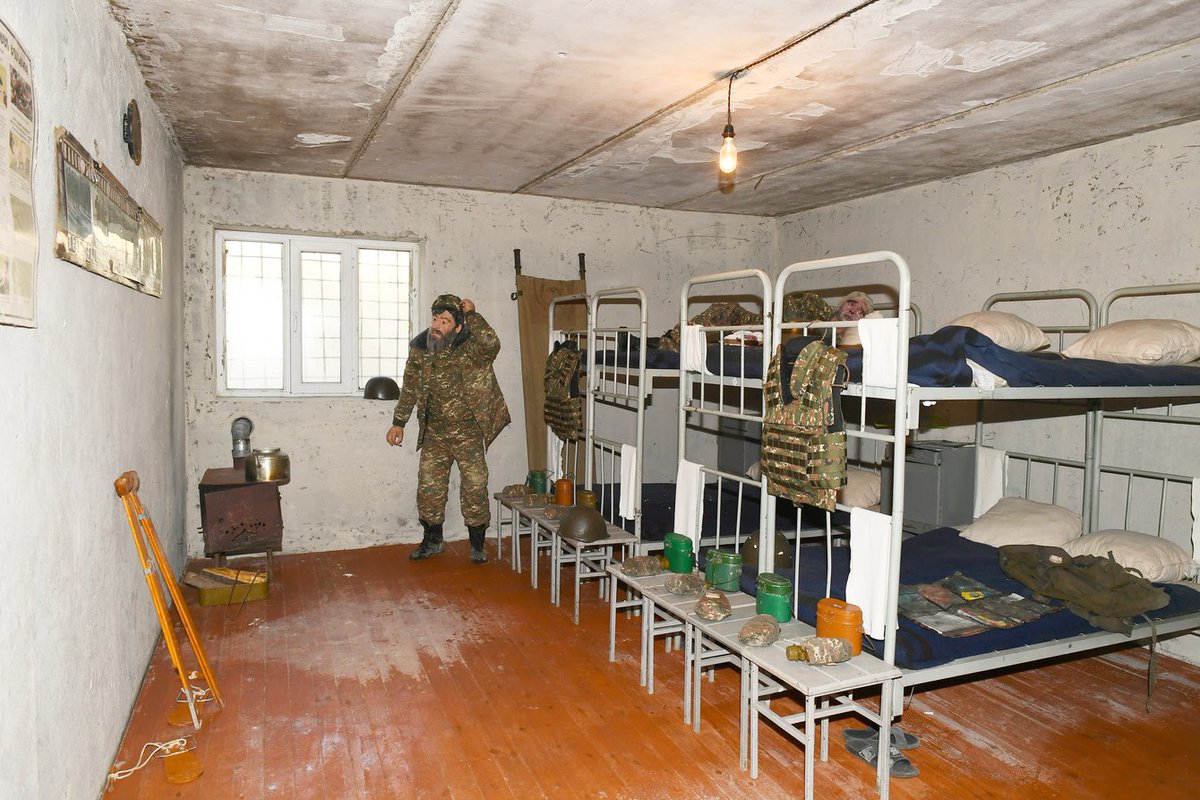 And of course it gets more insane. Here, Aliyev inspects cartoonist models of Armenian servicemen in a display of an Armenian barracks at Baku's new Military Trophies Park (Hərbi Qənimətlər Parkında) h/t  @MikroskopMedia