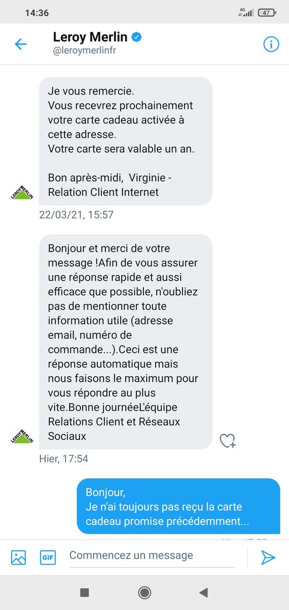 nibix's tweet photo. @leroymerlinfr Ça serait bien de tenir vos engagements...#jattendsencore #sav #pas2news https://t.co/XkmGpEw0hX