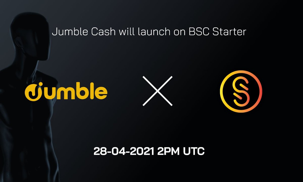 Jumble_Cash's tweet photo. Our #IDO will happen on @BSCstarter on the 28th of April at 2PM UTC. Save the date! 

#BSC #BinanceSmartChain #BNB https://t.co/7pr3ia80W7