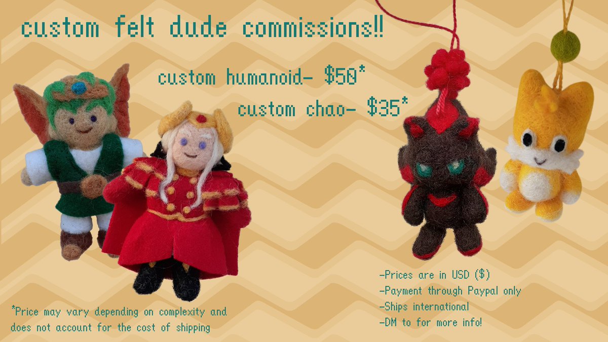 lancer_force's tweet image. HEY so i really quickly tossed together an emergency custom felt buddy commission guide-thing, ill be taking three slots!
please rt if u can id really super appreciate it, you can also check out my shop for my previously made designs in my bio tysm for lookin