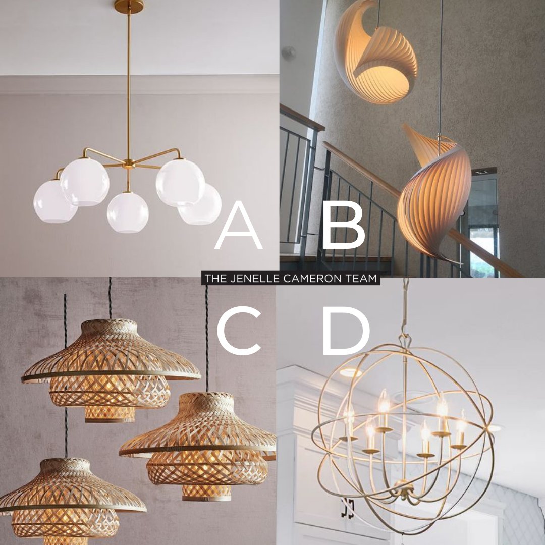 ABCD Monday! 🔠 Pick your favourite chandelier that you would love to add to your living space! 😍🔥 

🏡 #JenelleCameronTeam #ABCD #poll #ABCDpoll #2021poll #chandelier #chandelierdecor #livingroom #livingroomchandelier #bohochic #modernchic #welcome #design #style #monday