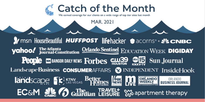 GoFishDigital's tweet photo. We are so proud of our work this March! Here are some of the publications our content marketing team earned media coverage in for our clients! #catchofthemonth #mediacoverage #digitalmarketingagency https://t.co/AkvAKIYJRe
