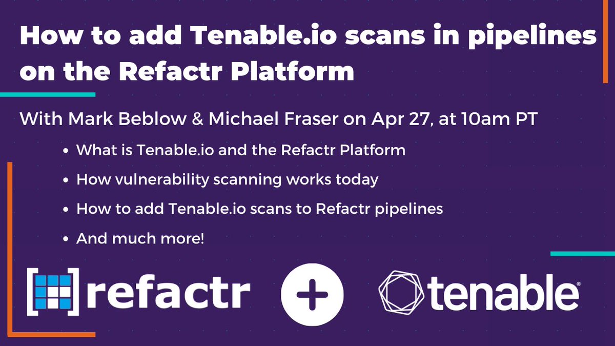 RefactrIT's tweet image. Wondering how users can continuously assess and remediate solution vulnerabilities even before deployments using Refactr and @TenableSecurity?

Find out how at our co-hosted webinar with Mark Beblow and Michael Fraser on 4/27 at 10am PT.

bit.ly/30d1Q6b