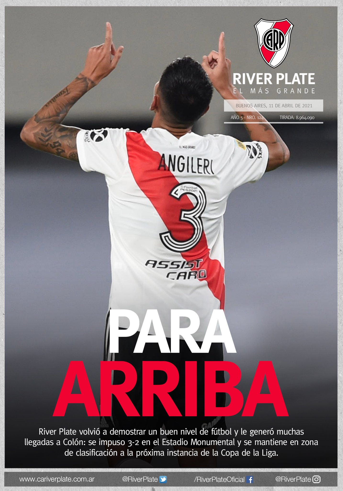 River Plate on X: 📰 PARA ARRIBA ❤️ La tapa de un domingo ganador en el  Monumental 🗞️  / X