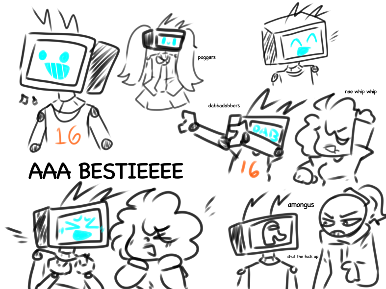 SokkSokky's tweet image. THEM IN A SUIT. FANCY CLOTHING✨and some extra Hex doodles
Hex belongs too @YingWasHere 
Carol belongs too @bbpanzu 
and Whitty belongs to Sock.clip
#carolfnf #hexfnf #fnf #carol #hexmod #fridaynightfunkin #whittyfnf #whittymod #whitty