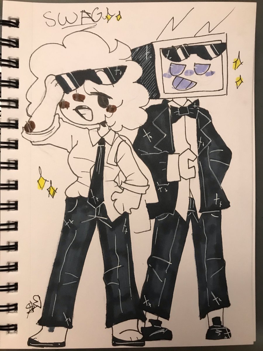 SokkSokky's tweet image. THEM IN A SUIT. FANCY CLOTHING✨and some extra Hex doodles
Hex belongs too @YingWasHere 
Carol belongs too @bbpanzu 
and Whitty belongs to Sock.clip
#carolfnf #hexfnf #fnf #carol #hexmod #fridaynightfunkin #whittyfnf #whittymod #whitty