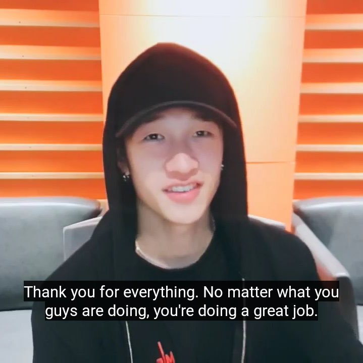 "These boys came in and, yeah, they basically saved me." -Bang Chan