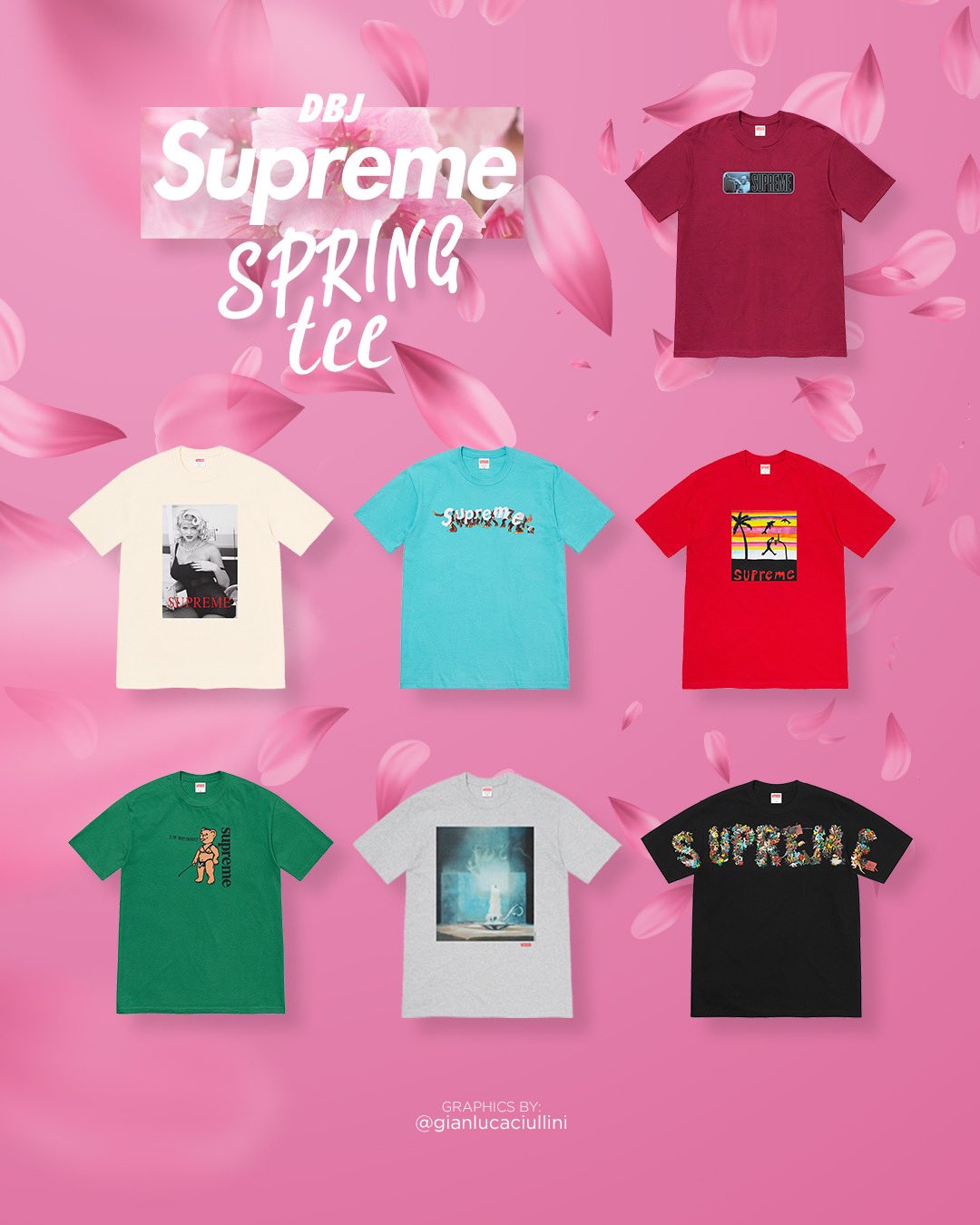 DropsByJay on X: Supreme Spring Tees Here is the list of Spring