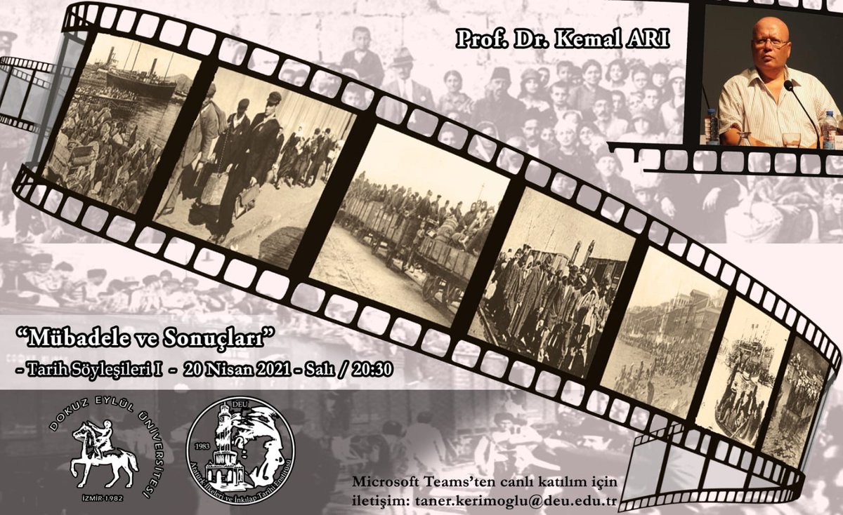 Enstitümüzün "Tarih Söyleşileri" adı altında online olarak yürüteceği konferans serisi başlıyor #universitemDEU