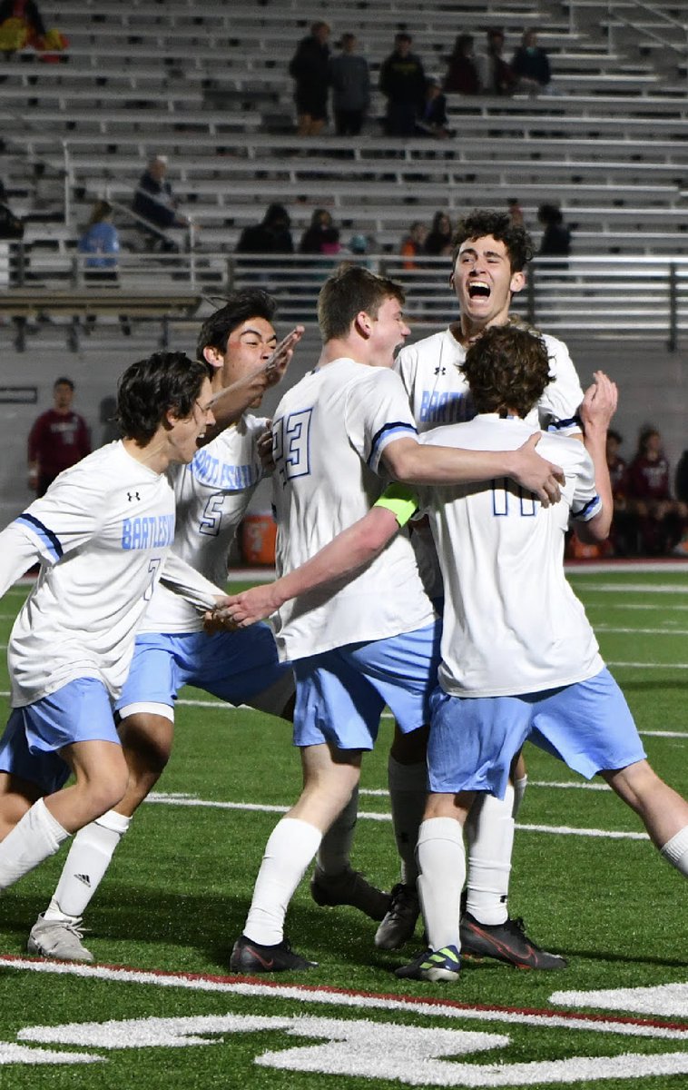 fcbartlesville's tweet photo. More celebrations 🔜 

Bruins head on the road tomorrow to face Enid in a crucial district match.

🆚 Enid
📍 Enid High School 🏟 
⏰ 7:00 pm
⚪️🔵⚪️ Uniform

#bvillebruwins #okpreps https://t.co/DqnHoOHCYG