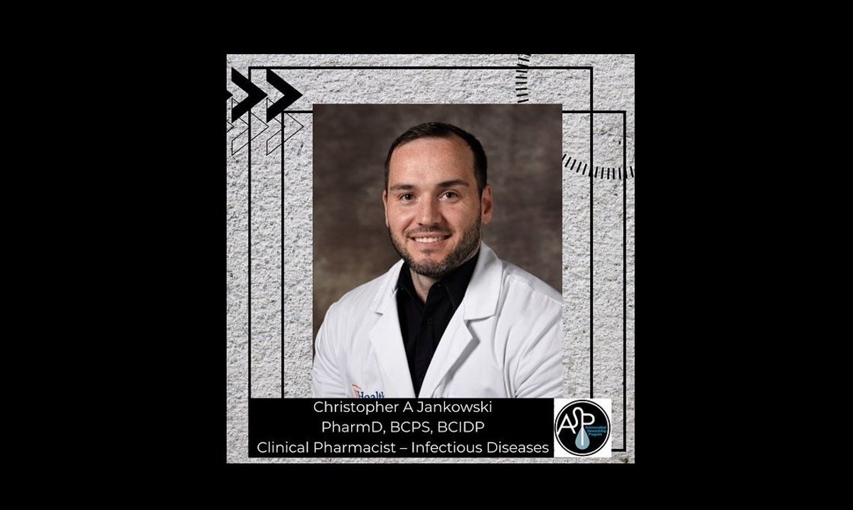 ufhjaxrxres's tweet photo. #PreceptorSpotlight 👏

Christopher A. Jankowski, PharmD, BCPS, BCIDP

Clinical Specialist in Infectious Diseases @UFHealthJax 
PGY2 Infectious Diseases RPD @ufhjaxrxres 
Clinical Assistant Professor @UFPharmacy 
PharmD/PGY1/PGY2 @osu_pharmacy 
 
#IDtwitter  #TwitteRx #PharmRes https://t.co/VXdrTrrjWT