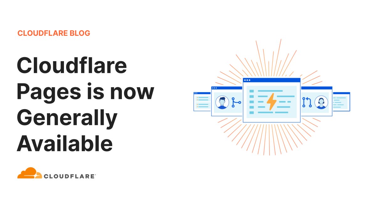 winsontang's tweet image. #CloudflarePages is now Generally Available blog.cloudflare.com/cloudflare-pag…