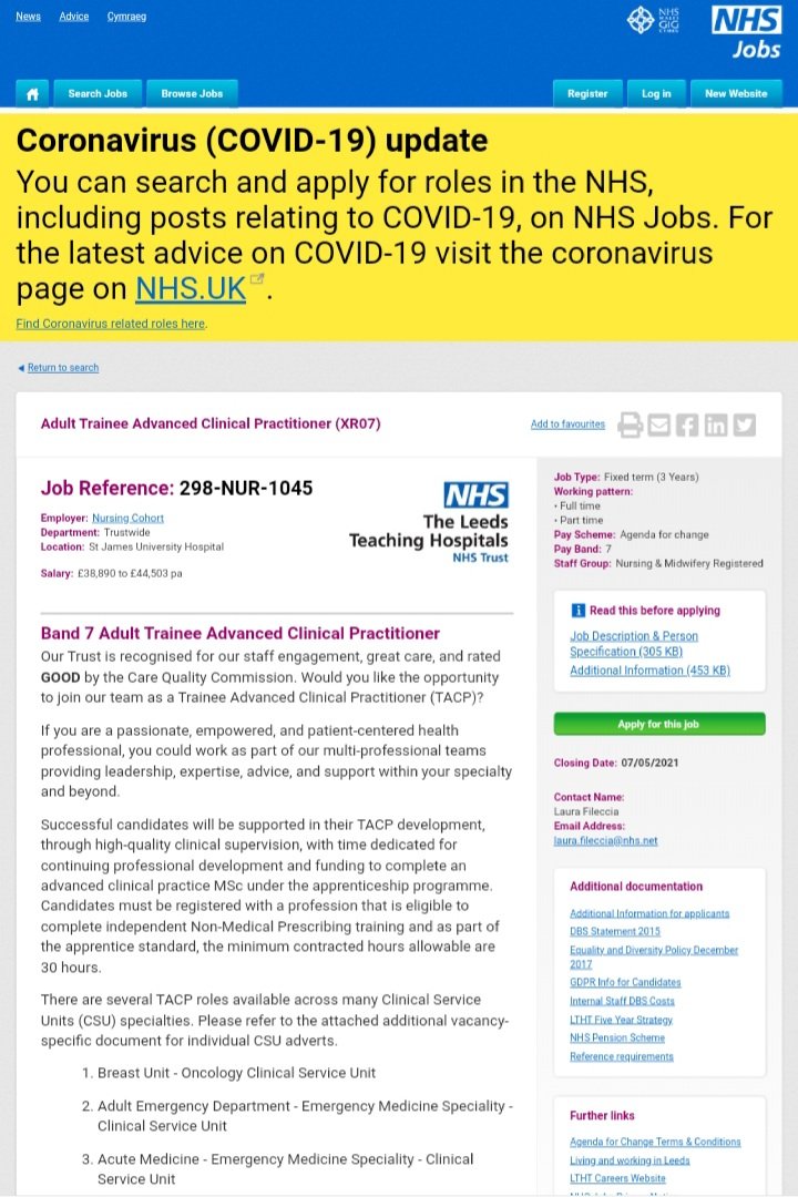 Leeds Emergency Department ACPs (@leedsedacps) on Twitter photo WE ARE RECRUITING!!
Are you ready for a NEW challenge and to become part of <a href="/LeedsEDACPs/">Leeds Emergency Department ACPs</a> team?!
Click on the link and get applying..
jobs.nhs.uk/xi/vacancy/916… WE ARE RECRUITING!!
Are you ready for a NEW challenge and to become part of <a href="/LeedsEDACPs/">Leeds Emergency Department ACPs</a> team?!
Click on the link and get applying..
jobs.nhs.uk/xi/vacancy/916…