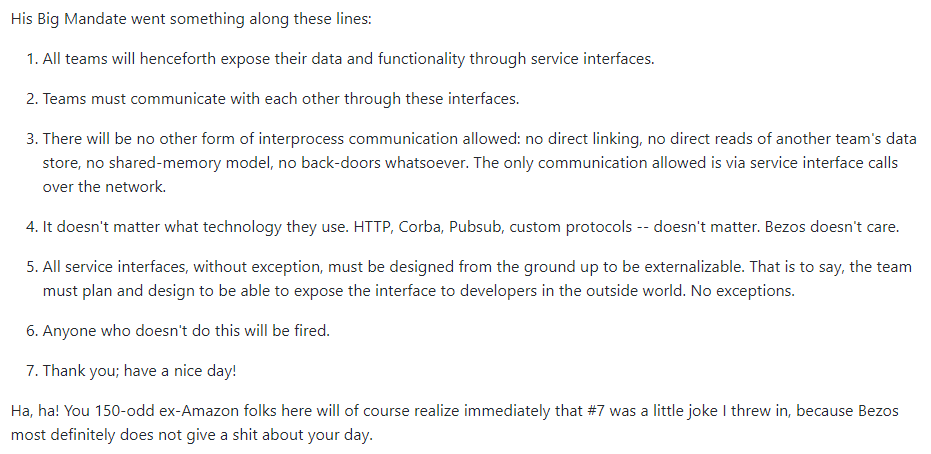 patrick_oshag's tweet image. AWS is the inspiration for this plan. 

I think looking back on my career with grandkids in my lap, this post may be the single most valuable thing I read. 

And the attached punch list even more specifically

gist.github.com/chitchcock/128…