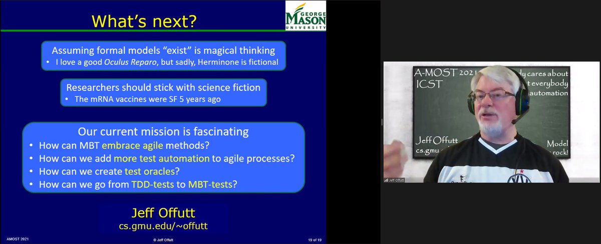 ralucalefticaru's tweet image. Thank you @JeffOffutt for an inspirational talk!  So, what's next for #ModelBasedTesting?