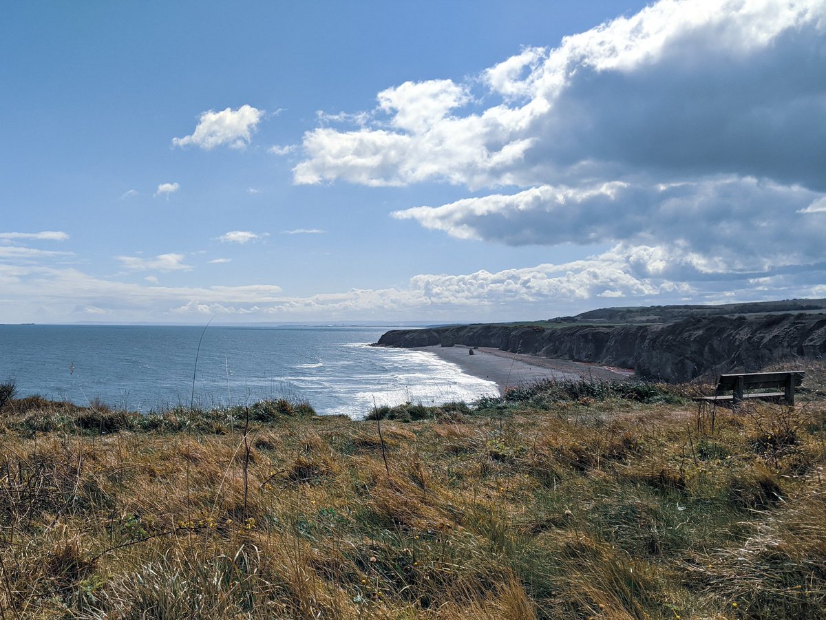 Sunny skies and a rough sea in Seaham this afternoon.