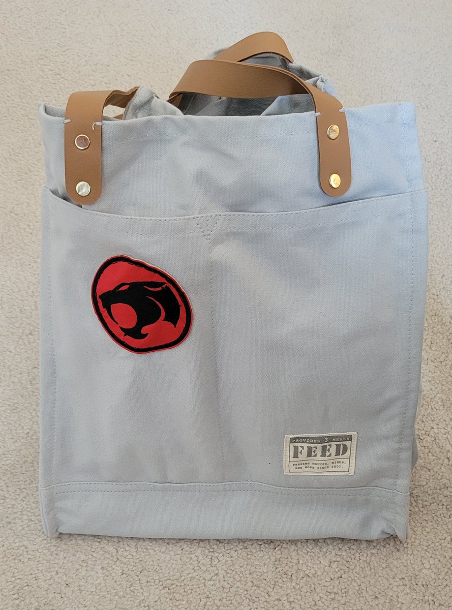 My @causebox sent me this canvas bag by @FEEDprojects so I did what any self respecting nerd/metalhead would do and immediately began sewing patches on it. One down, at least 20 to go! #Thundercats